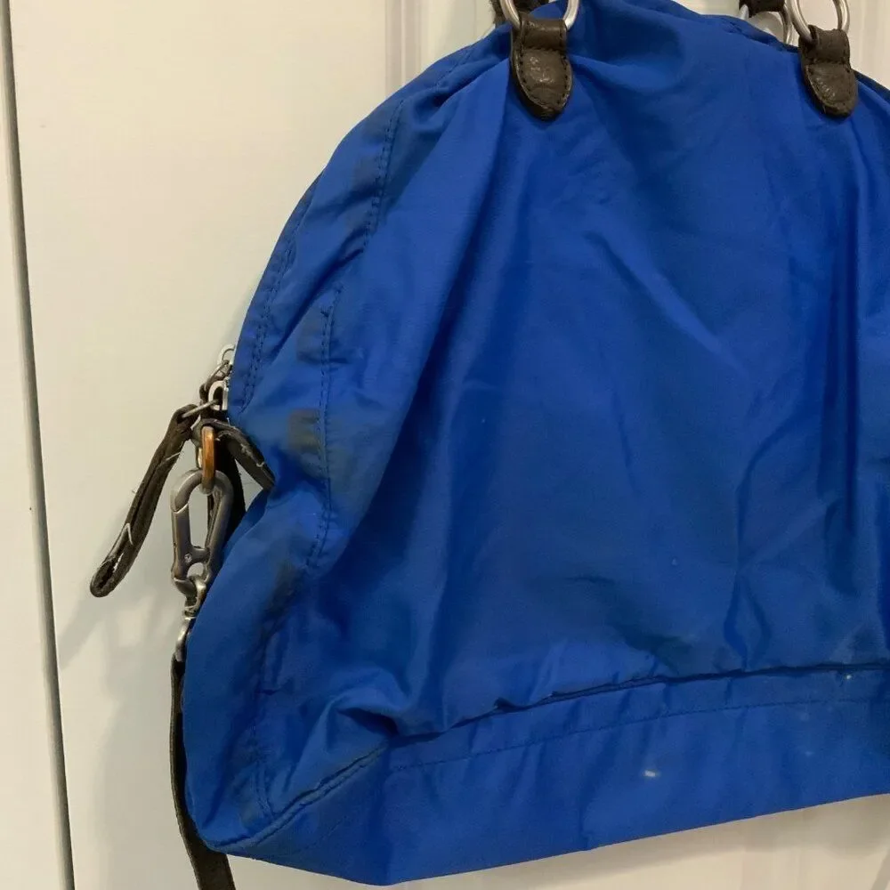 Liebeskind Blue Nylon Handbag With Detachable Leather Strap & Dual Handles